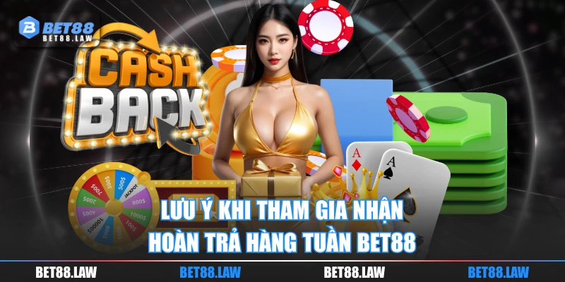 Lưu ý khi tham gia nhận hoàn trả hàng tuần BET88