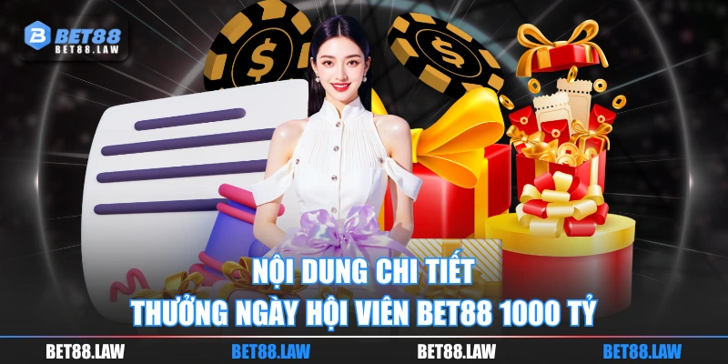 Nội dung chi tiết thưởng ngày hội viên BET88 1000 tỷ